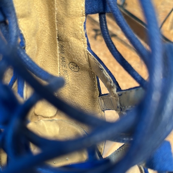 Blue Lace Up Platform Sandals - Picture 10 of 12